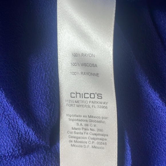 Brand new Chicos size 2 (large) Danube blue top - Picture 5 of 6